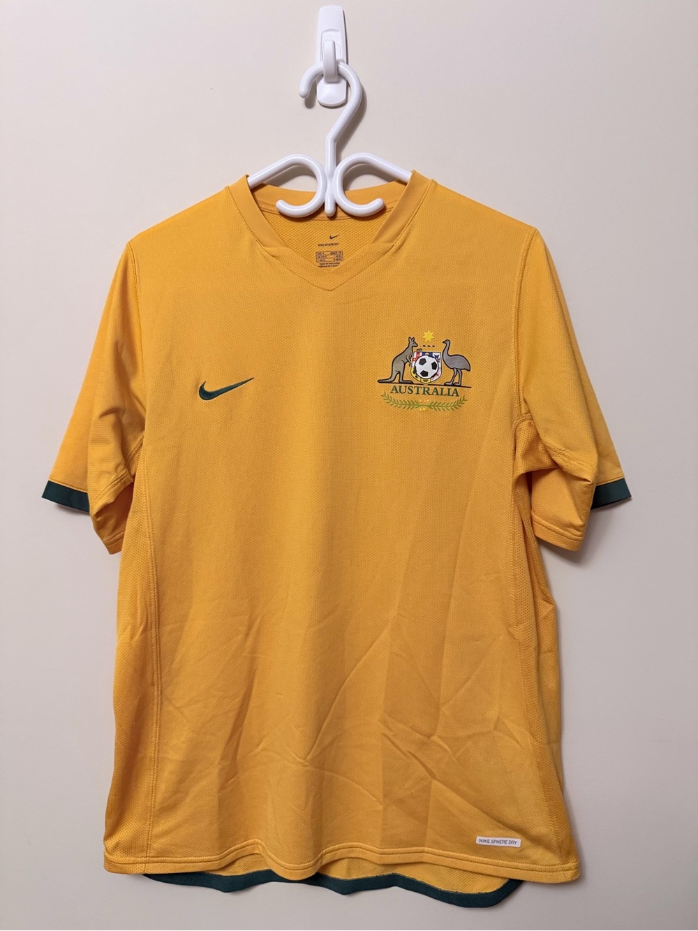 2006 Nike Australia Soccer Jersey - Gold with Green